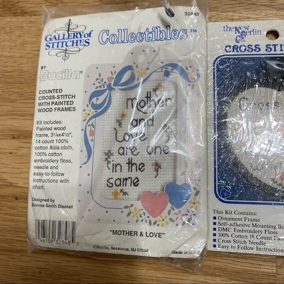 Vintage Cross Stitch Kit Bundle NEW Bucilla Counted Wood Frame Mother House Work - Picture 3 of 5